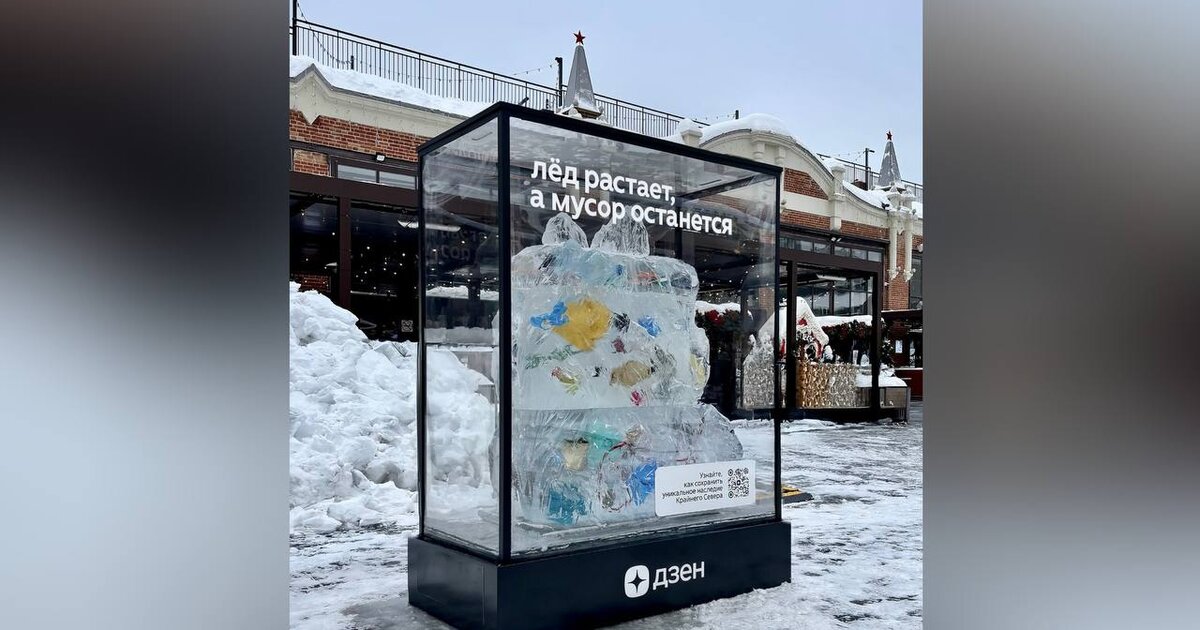 Ледяная инсталляция об Арктике появилась в Москве